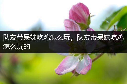 队友带呆妹吃鸡怎么玩，队友带呆妹吃鸡怎么玩的