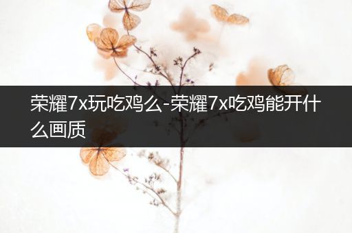 荣耀7x玩吃鸡么-荣耀7x吃鸡能开什么画质