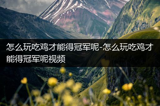 怎么玩吃鸡才能得冠军呢-怎么玩吃鸡才能得冠军呢视频