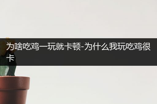 为啥吃鸡一玩就卡顿-为什么我玩吃鸡很卡