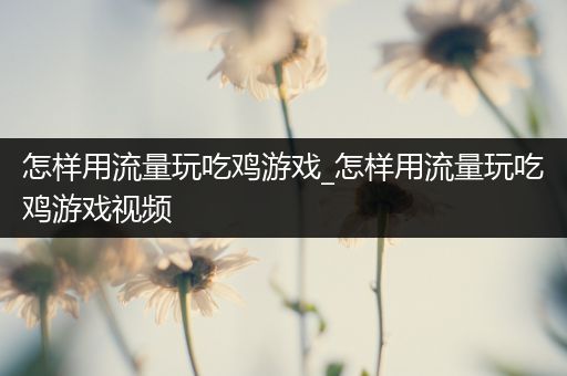 怎样用流量玩吃鸡游戏_怎样用流量玩吃鸡游戏视频