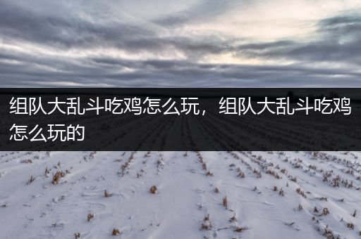 组队大乱斗吃鸡怎么玩，组队大乱斗吃鸡怎么玩的