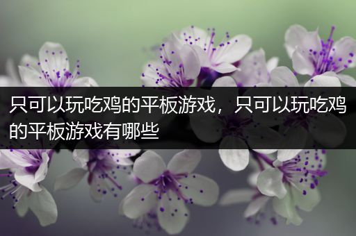 只可以玩吃鸡的平板游戏，只可以玩吃鸡的平板游戏有哪些
