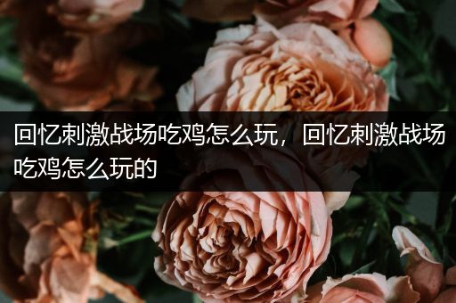 回忆刺激战场吃鸡怎么玩，回忆刺激战场吃鸡怎么玩的