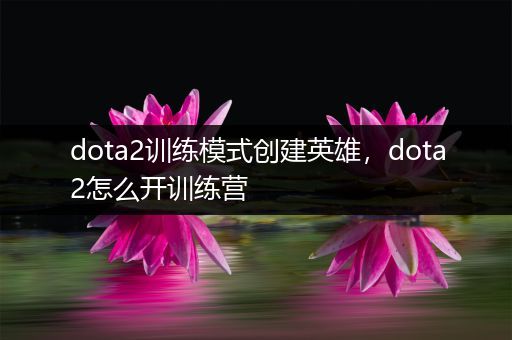 dota2训练模式创建英雄，dota2怎么开训练营
