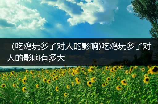 （吃鸡玩多了对人的影响)吃鸡玩多了对人的影响有多大