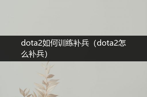 dota2如何训练补兵（dota2怎么补兵）