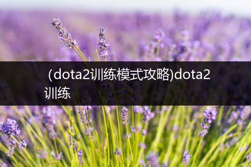 （dota2训练模式攻略)dota2 训练