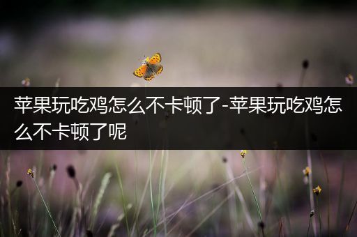苹果玩吃鸡怎么不卡顿了-苹果玩吃鸡怎么不卡顿了呢